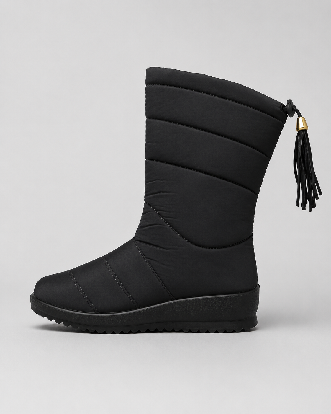 Women's Snow Boots - Quilted Padded Mid Calf Boots