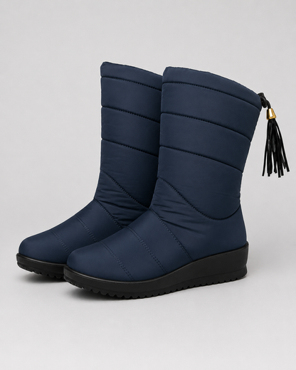 Women's Snow Boots - Quilted Padded Mid Calf Boots