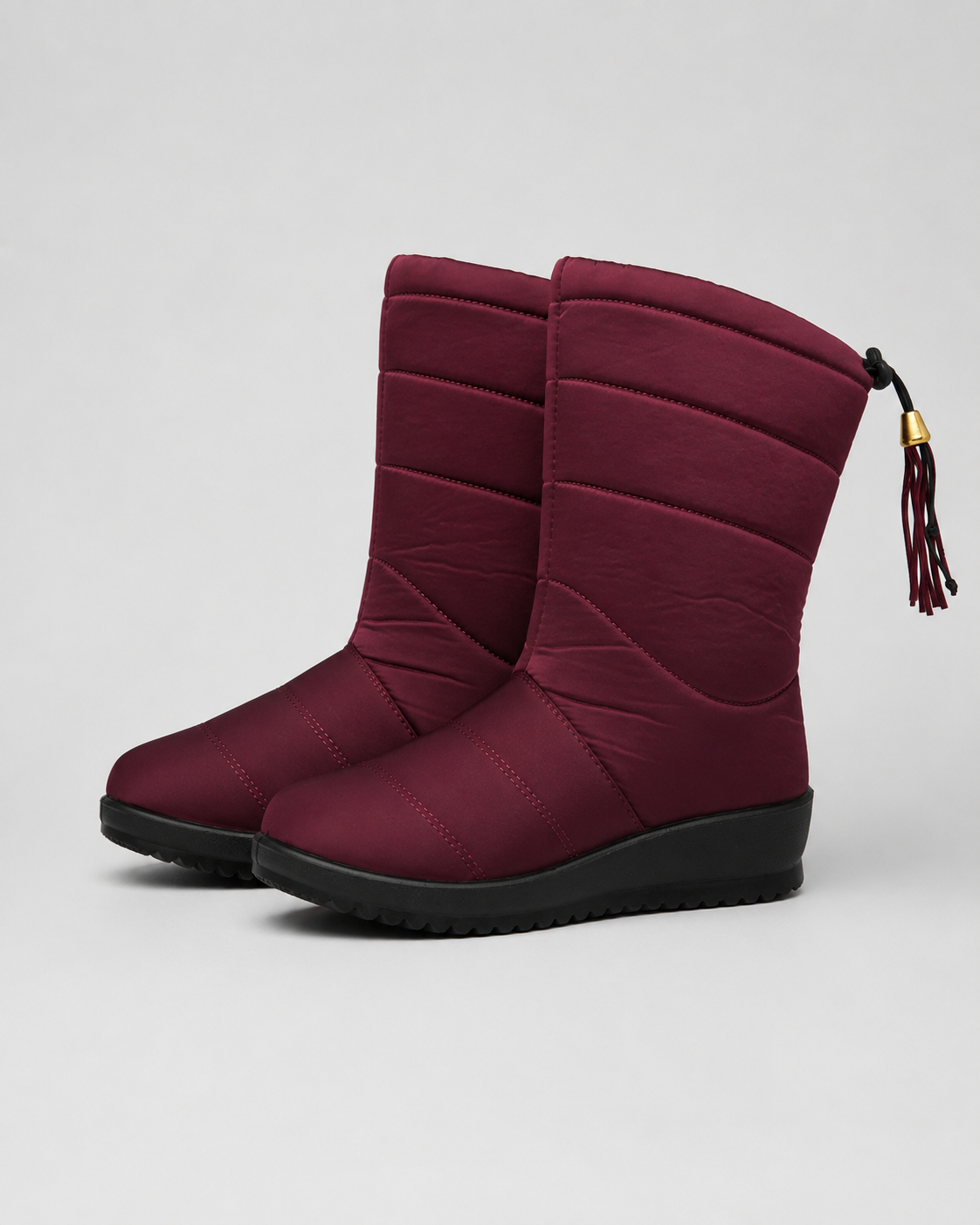 Women's Snow Boots - Quilted Padded Mid Calf Boots
