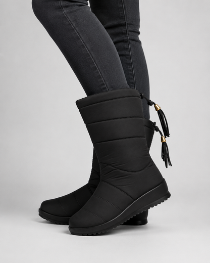 Women's Snow Boots - Quilted Padded Mid Calf Boots