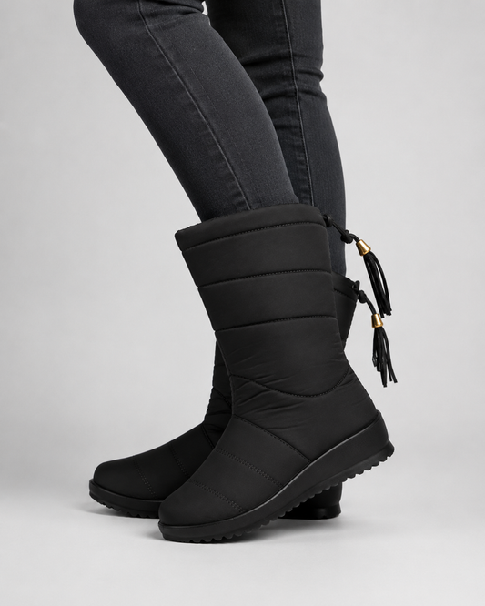 Women's Snow Boots - Quilted Padded Mid Calf Boots
