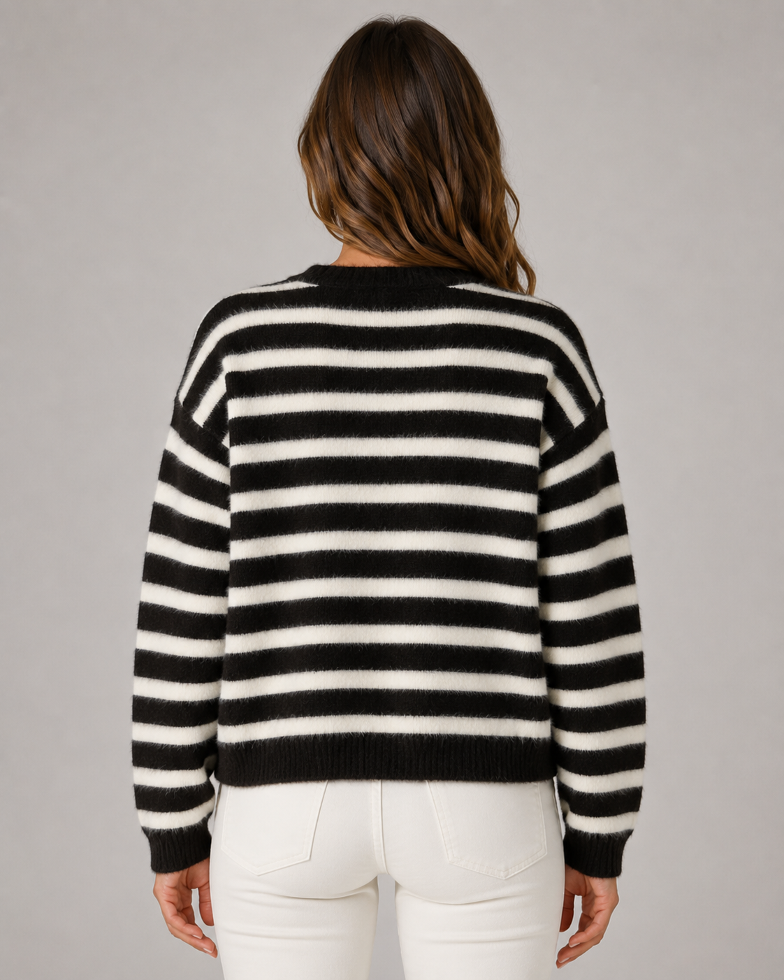 Women's Striped Cardigan - Button Front Relaxed Knit