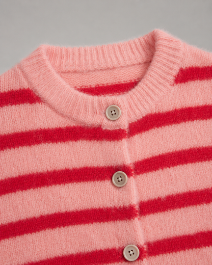 Women's Striped Cardigan - Button Front Relaxed Knit