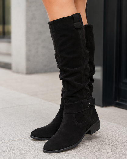 Women's Suede Knee High Boots - Tall Winter Boots