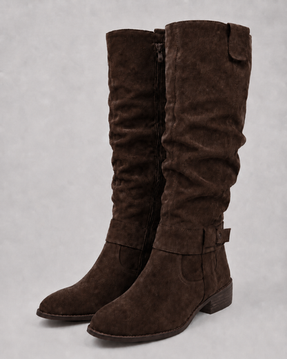 Women's Suede Knee High Boots - Tall Winter Boots