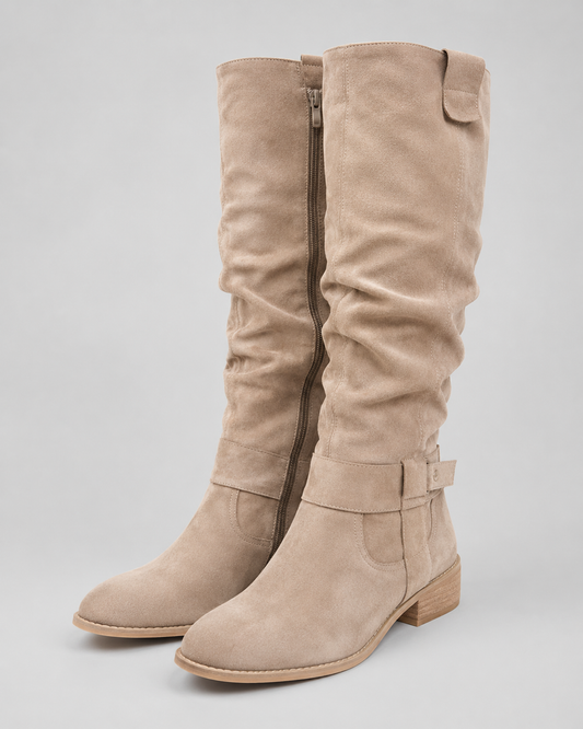 Women's Suede Knee High Boots - Tall Winter Boots