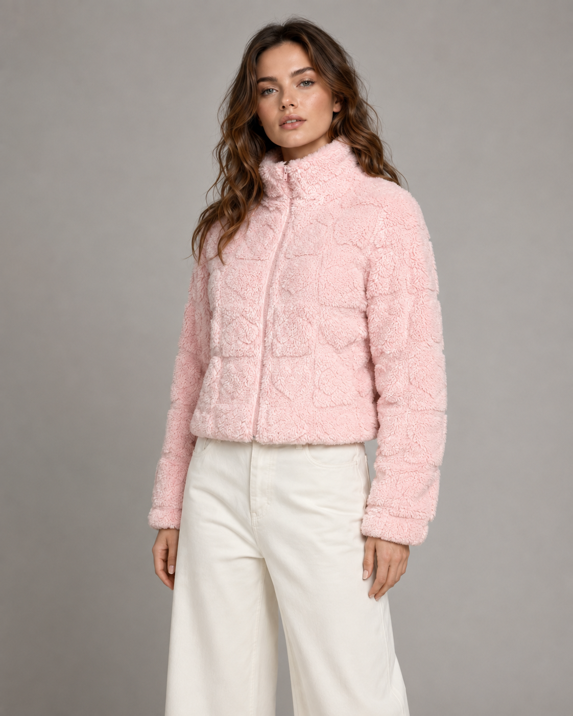 Women's Teddy Fleece Jacket - Full Zip Winter Jacket