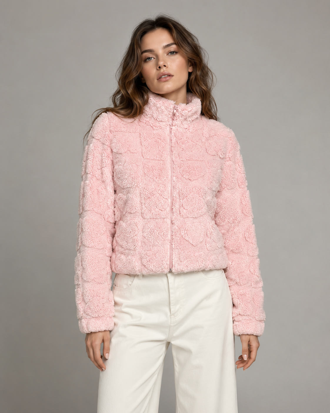 Women's Teddy Fleece Jacket - Full Zip Winter Jacket