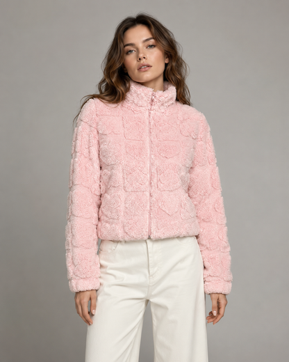 Women's Teddy Fleece Jacket - Full Zip Winter Jacket