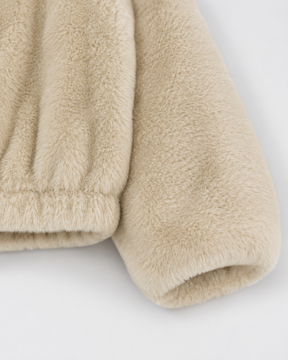 Women's Teddy Fleece Jacket - Cropped Funnel Neck Zip Up