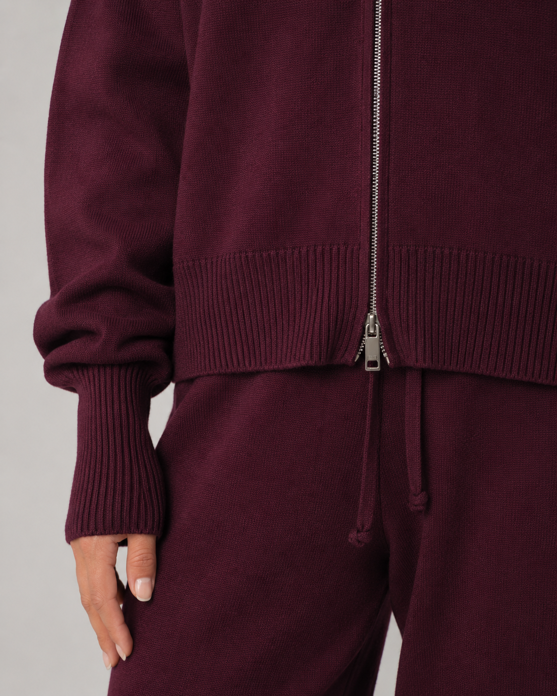 Women's Zip Up Cardigan - Funnel Neck Knit Sweater