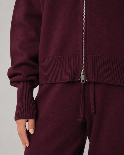 Women's Zip Up Cardigan - Funnel Neck Knit Sweater