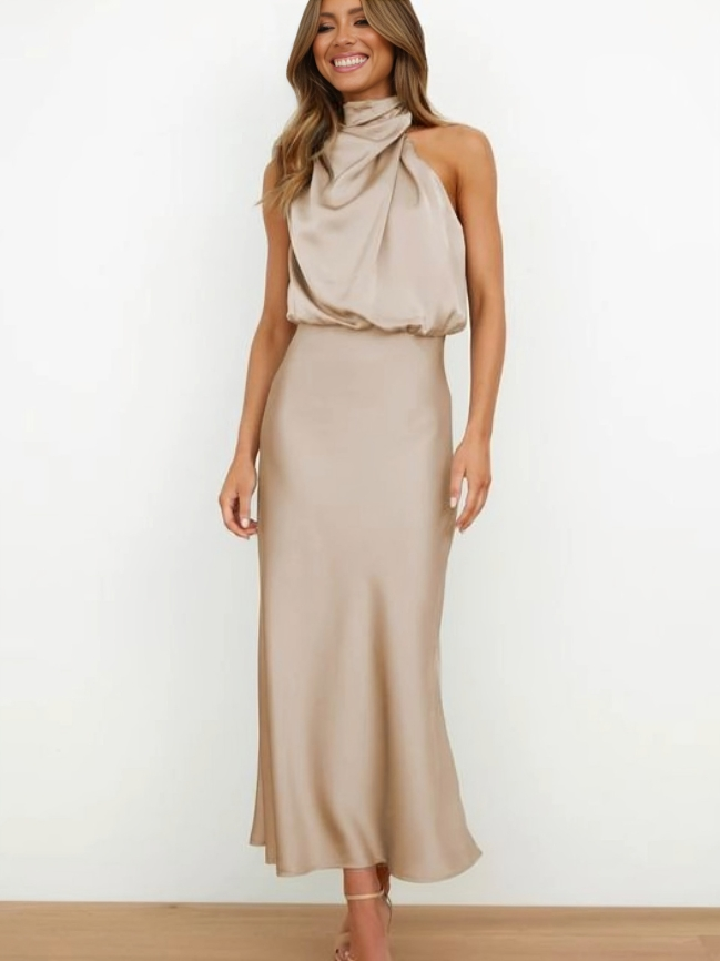 Zinnia | Women's Wedding Guest Elegant Midi Dress for Formal Occasion