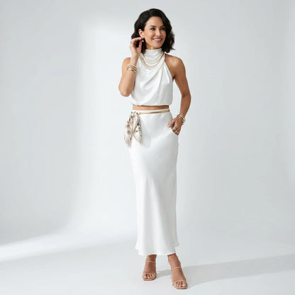 Elise | Festive Crop Top and Skirt Set for Trendy Occasions